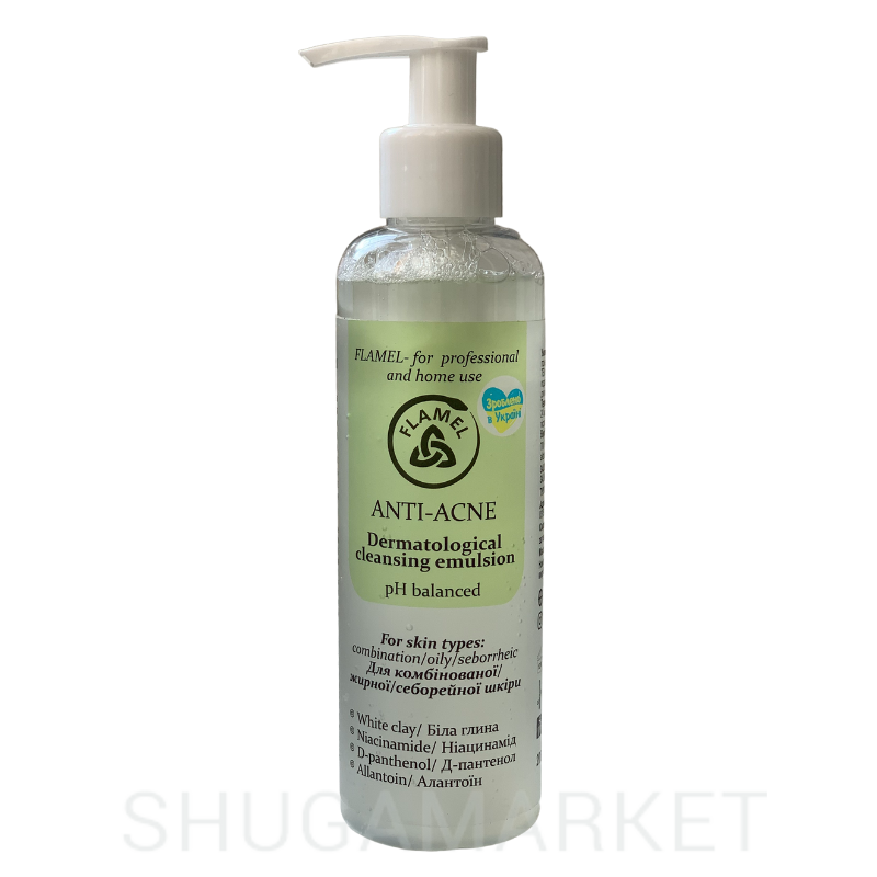 Дерматологическая очищающая эмульсия anti-acne FLAMEL, 200 мл