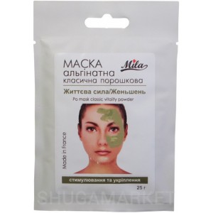 Маска альгинатная укрепляющая Жизненная сила Женьшень MILA, 25 г