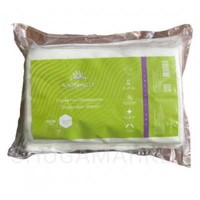 Monaco Style Disposable wipes 20 * 20 cm (smooth), 100 pcs