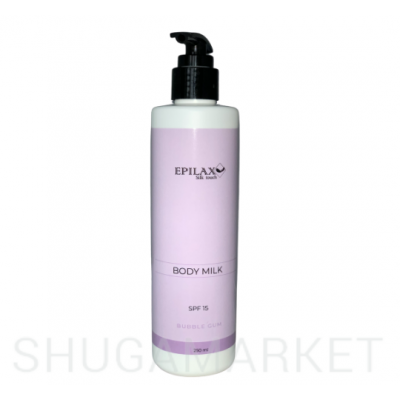 Молочко для тела SPF 15 с пантенолом Babble Gum ТМ Epilax silk touch 250 г